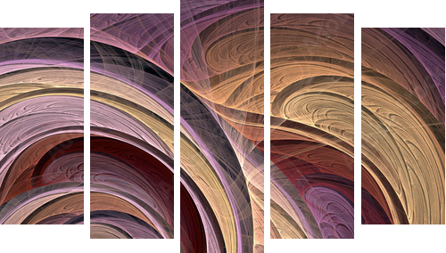 Floral fractal - Fünfteiliges Leinwandbild, Pentaptychon
