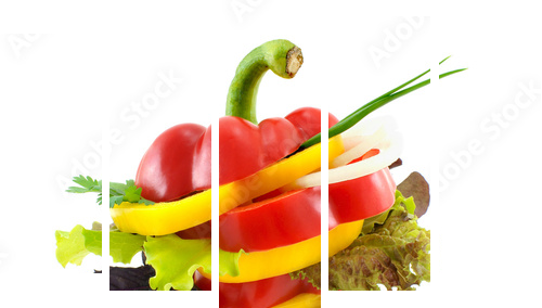 Kolorowe warzywa 5 razy dziennie
 - Fünfteiliges Leinwandbild, Pentaptychon