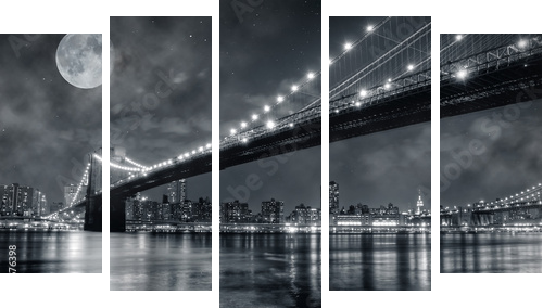 Brooklyn Bridge - Fünfteiliges Leinwandbild, Pentaptychon