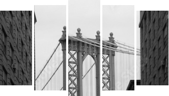 manhattan bridge - Fünfteiliges Leinwandbild, Pentaptychon