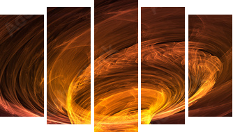 fire tornado - Fünfteiliges Leinwandbild, Pentaptychon