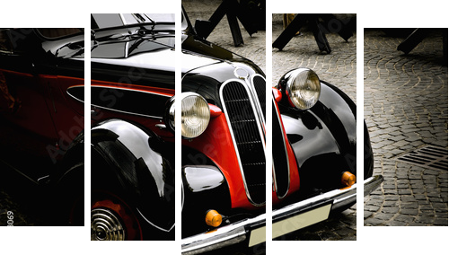 vintage car - Fünfteiliges Leinwandbild, Pentaptychon