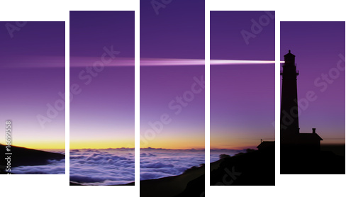 beacon - Fünfteiliges Leinwandbild, Pentaptychon