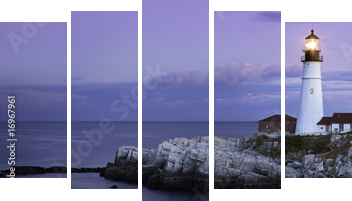 Portland Head Light - Fünfteiliges Leinwandbild, Pentaptychon