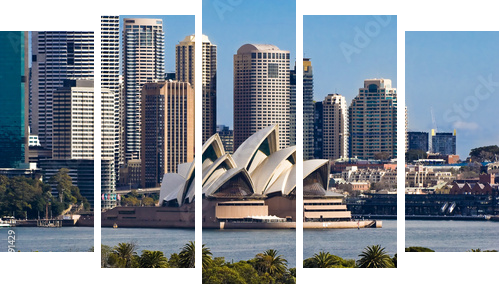 Sydney Opera House and Skyline - Fünfteiliges Leinwandbild, Pentaptychon