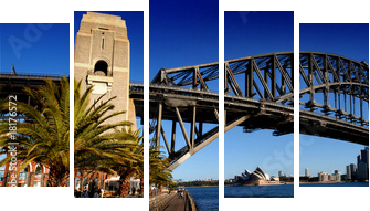 Sydney Harbour Bridge PanoramaColour - Fünfteiliges Leinwandbild, Pentaptychon