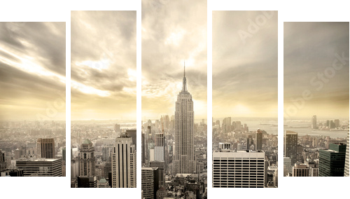 manhattan - Fünfteiliges Leinwandbild, Pentaptychon