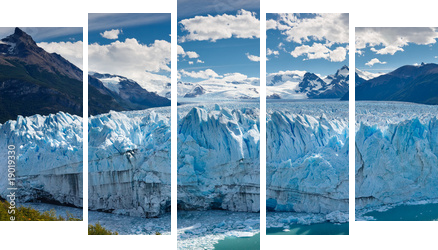 Perito Moreno Glacier, Patagonia, Argentina - Panoramic View - Fünfteiliges Leinwandbild, Pentaptychon