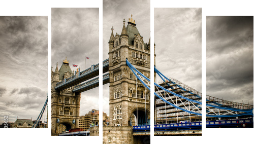 Tower Bridge - Fünfteiliges Leinwandbild, Pentaptychon
