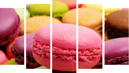macarons - Fünfteiliges Leinwandbild, Pentaptychon