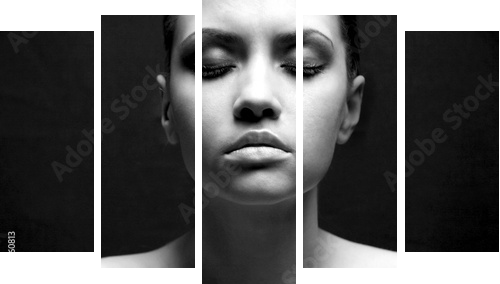 portrait of beauty sexy fashion girl - Fünfteiliges Leinwandbild, Pentaptychon