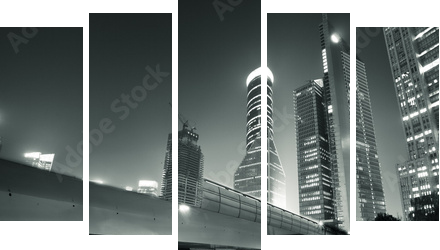 Megacity Highway - Fünfteiliges Leinwandbild, Pentaptychon