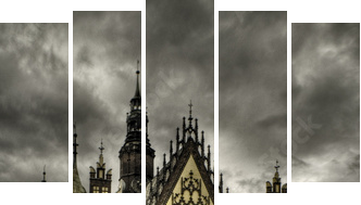 wroclaw- rynek - Fünfteiliges Leinwandbild, Pentaptychon