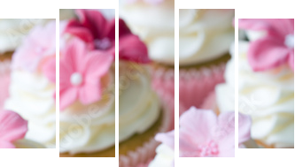 Wedding cupcakes - Fünfteiliges Leinwandbild, Pentaptychon