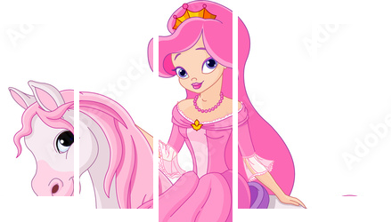 Princess riding horse - Fünfteiliges Leinwandbild, Pentaptychon