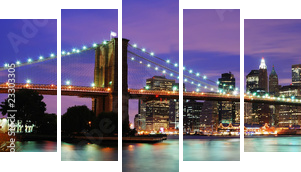 Magiczny Nowy Jork
 - Fünfteiliges Leinwandbild, Pentaptychon