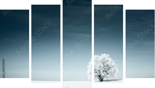 Tree - Fünfteiliges Leinwandbild, Pentaptychon