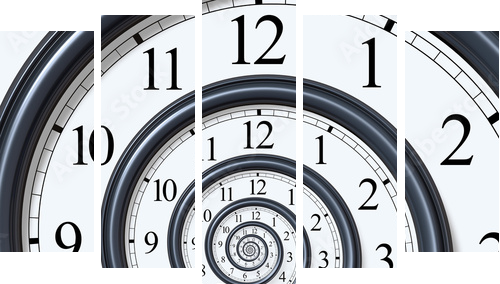 Zegar – spirala czasu
 - Fünfteiliges Leinwandbild, Pentaptychon
