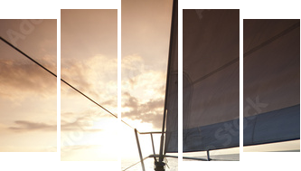 Yacht - Fünfteiliges Leinwandbild, Pentaptychon