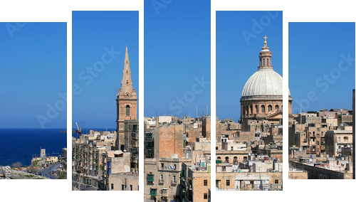 valletta city - Fünfteiliges Leinwandbild, Pentaptychon