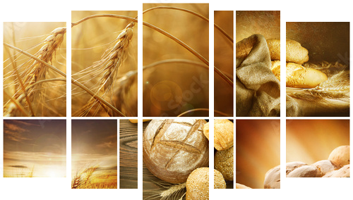 Ziarna zbóż – sielski collage
 - Fünfteiliges Leinwandbild, Pentaptychon