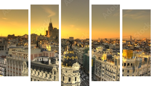 Edificio Metropolis Madrid - Fünfteiliges Leinwandbild, Pentaptychon
