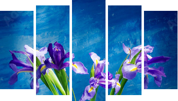 irises - Fünfteiliges Leinwandbild, Pentaptychon