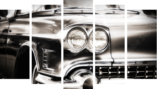 American Classic Caddilac Automobile Car - Fünfteiliges Leinwandbild, Pentaptychon