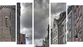 Amsterdam Canal - Fünfteiliges Leinwandbild, Pentaptychon