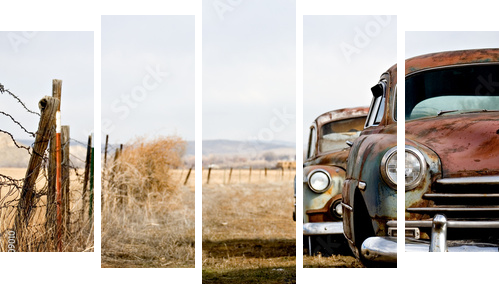vintage cars - Fünfteiliges Leinwandbild, Pentaptychon