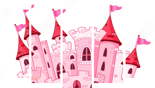Magic castle - Fünfteiliges Leinwandbild, Pentaptychon