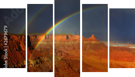 rainbows of canyonlands - Fünfteiliges Leinwandbild, Pentaptychon