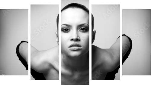 portrait of beauty sexy fashion girl - Fünfteiliges Leinwandbild, Pentaptychon