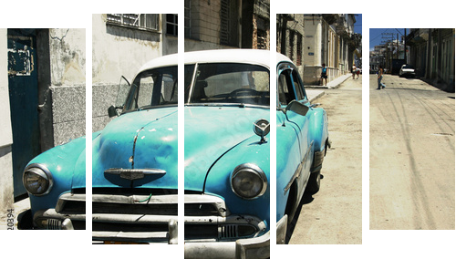 havana street - cross process - Fünfteiliges Leinwandbild, Pentaptychon