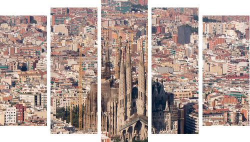 Sagrada Familia - Fünfteiliges Leinwandbild, Pentaptychon