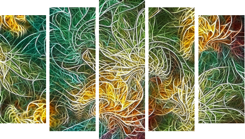 Draroda - Fünfteiliges Leinwandbild, Pentaptychon