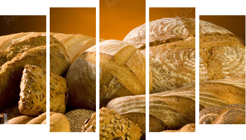 bread - Fünfteiliges Leinwandbild, Pentaptychon