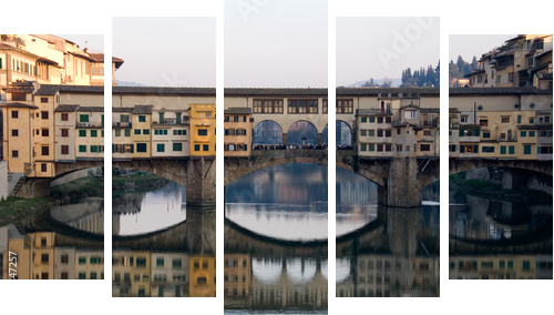 Ponte Vecchio a Firenze - Fünfteiliges Leinwandbild, Pentaptychon