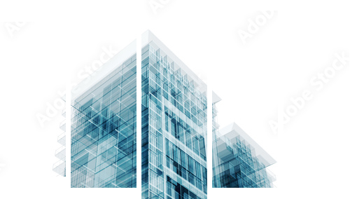 Contemporary architecture - Fünfteiliges Leinwandbild, Pentaptychon