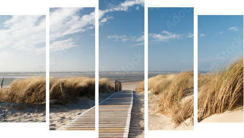Nordsee Strand auf Langeoog - Fünfteiliges Leinwandbild, Pentaptychon