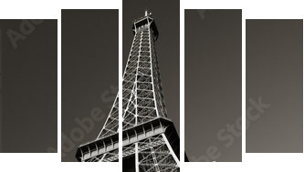 Wieża Eiffela – żelazna dama Paryża - Fünfteiliges Leinwandbild, Pentaptychon