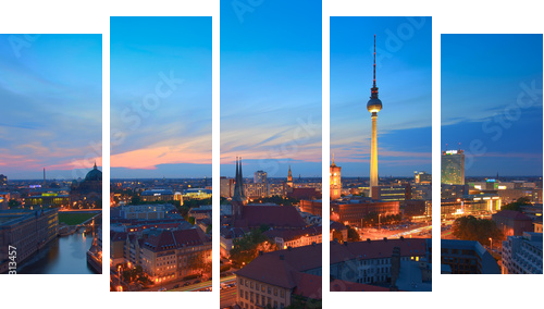 Berlin - Fünfteiliges Leinwandbild, Pentaptychon