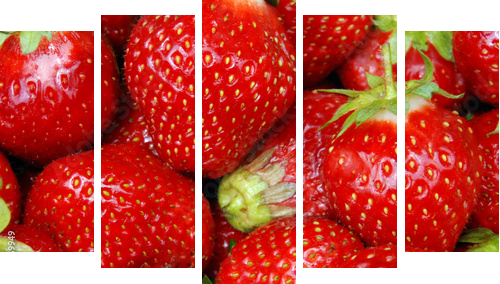 erdbeeren - Fünfteiliges Leinwandbild, Pentaptychon