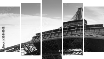 tour eiffel symbol of Paris - Fünfteiliges Leinwandbild, Pentaptychon