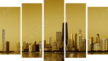 Złote wybrzeże-Chicago
 - Fünfteiliges Leinwandbild, Pentaptychon
