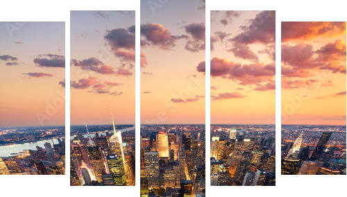 New York - Fünfteiliges Leinwandbild, Pentaptychon