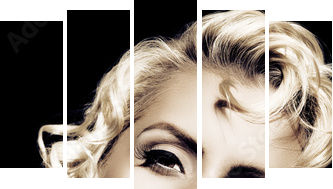 Marilyn Monroe imitation Retro style - Fünfteiliges Leinwandbild, Pentaptychon