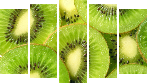 kiwi fruit - Fünfteiliges Leinwandbild, Pentaptychon