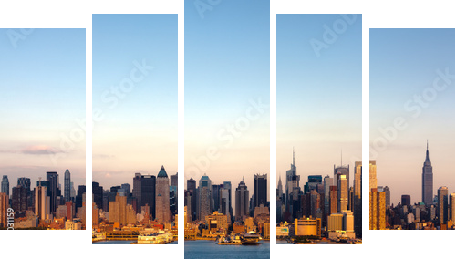 New York skyline - Fünfteiliges Leinwandbild, Pentaptychon