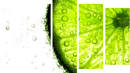 lime slice in water - Fünfteiliges Leinwandbild, Pentaptychon